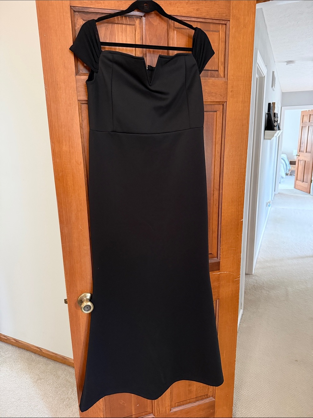 Classic Black Off-Shoulder Evening Dress